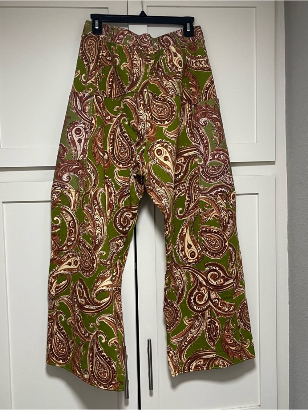 NWT Free People We the Free Jet Set Knit Pull On Pants in Green Combo $168 - Picture 5 of 11